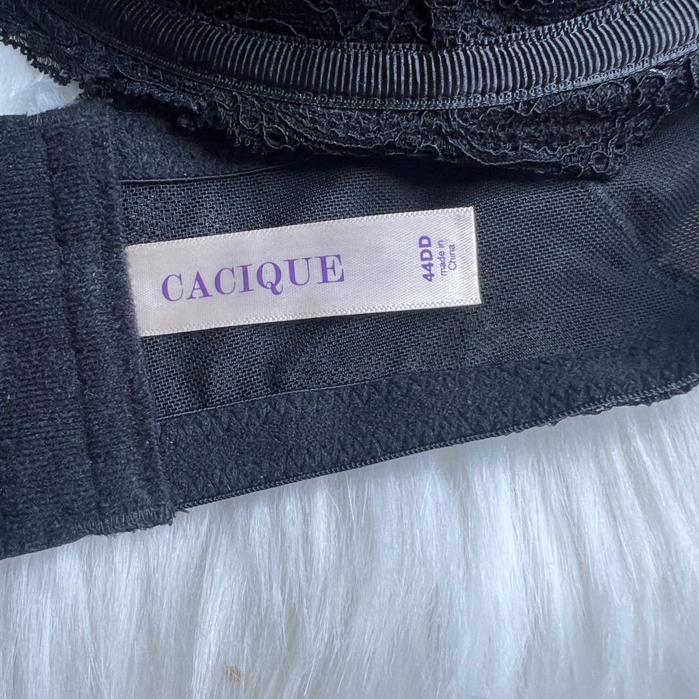 Cacique Black Lace Bra Size 44DD - Picture 4 of 9